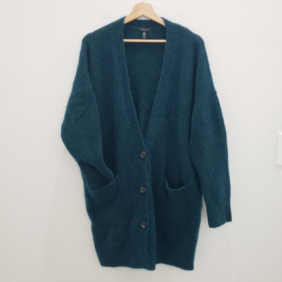 Eileen Fisher Mohair Plush Mélange V-Neck Cardigan Size Medium - Picture 9 of 11